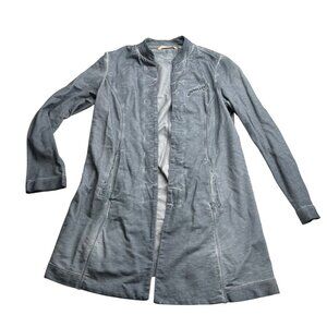Soft Surroundings Women's Long Gray Cotton Jacket size Small Petite